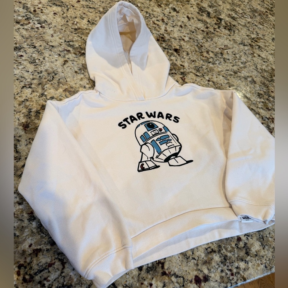 Star Wars Disney Kids Hoodie - Cream with R2-D2 Design